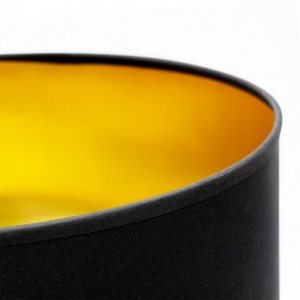 Sobremesa Ceramica Roa 1xe27 Oro Pantalla Negra 51x30x30 Cm