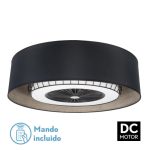 Ventilador DC Tania 72w Negro/madera Gris 5 Aspas 6 Velocidades 3col Remoto