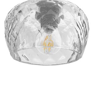 Lampara Estela 3xe14 Cromo Regx55x13 Cm C/tulipas Cristal Tallado Transparente